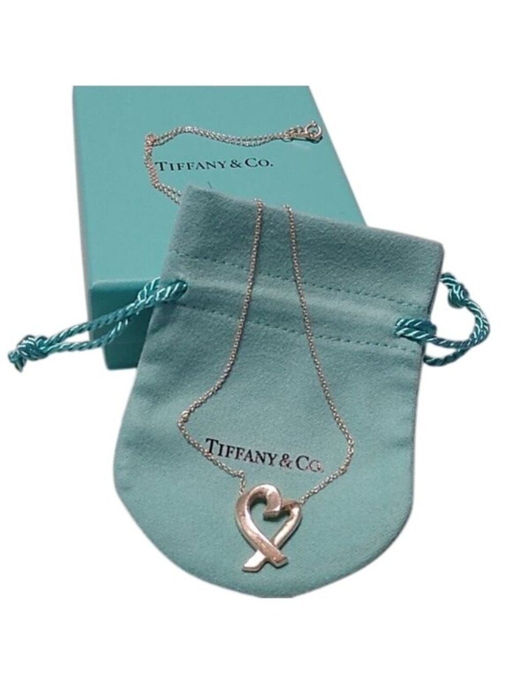 Tiffany & Co. x Paloma Picasso Sterling Silver Loving Heart Station Pendant, 18"